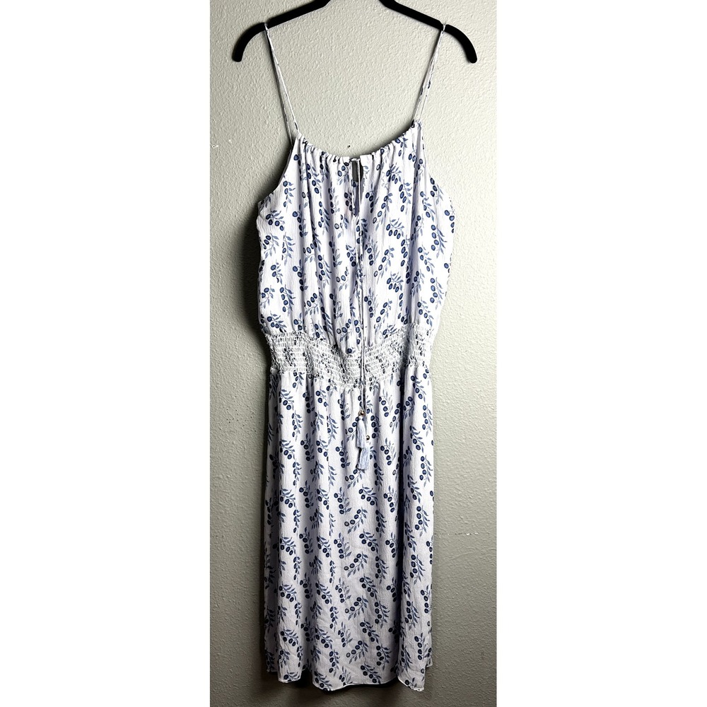 Tory Burch Boho Cottagecore Silk Cami Dress Floral Smocked Empire Waist‎ Size 12